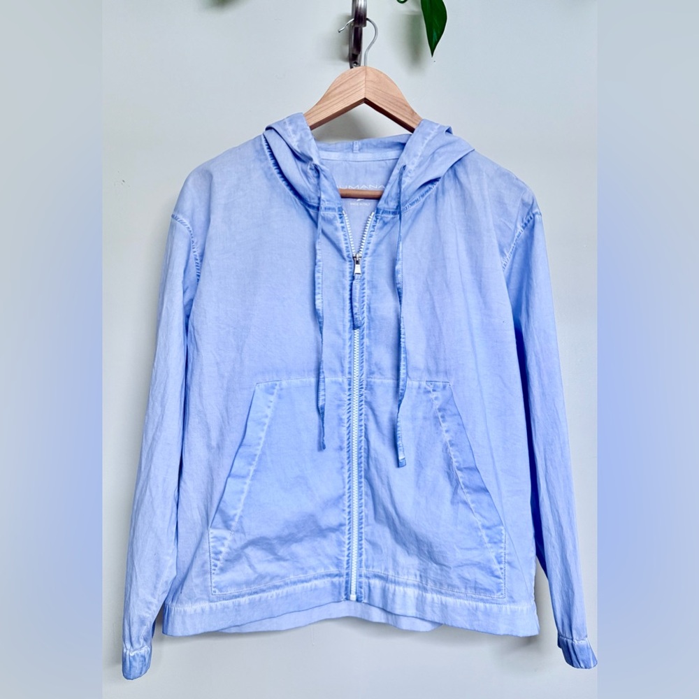 PLOUMANAC’H Light Blue Women's Hooded‎ Jacket size Small